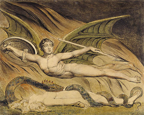 william blake paintings. William Blake#39;s Satan Exulting